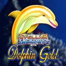 Dolphin Gold with Stellar Jackpots slot visual from Lightning Box Game available on spinsteins.pl